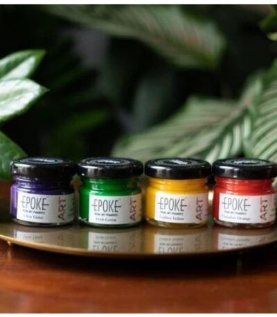 Happy Vibe Mini Pigment Kit with vibrant epoxy resin pigments in mini jars for resin art and DIY crafts