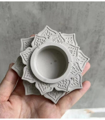 Round flower candle jar silicone mold for DIY candle making and resin crafts