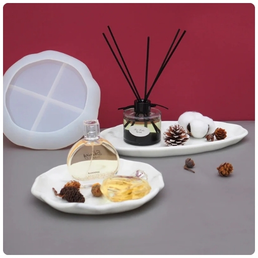 Trinket tray silicone mold in Dubai for Jesmonite craft making. Ideal for jewelry