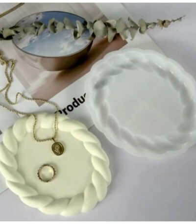 Twisted bubble silicone coaster mold for Jesmonite and resin crafts creating decorative modern coasters