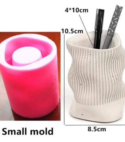 Twisting curve penholder silicone mold for resin, Jesmonite and concrete DIY desk organizer