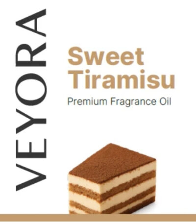 Sweet tiramisu fragrance oil bottle for candle making with coffee and vanilla dessert aroma