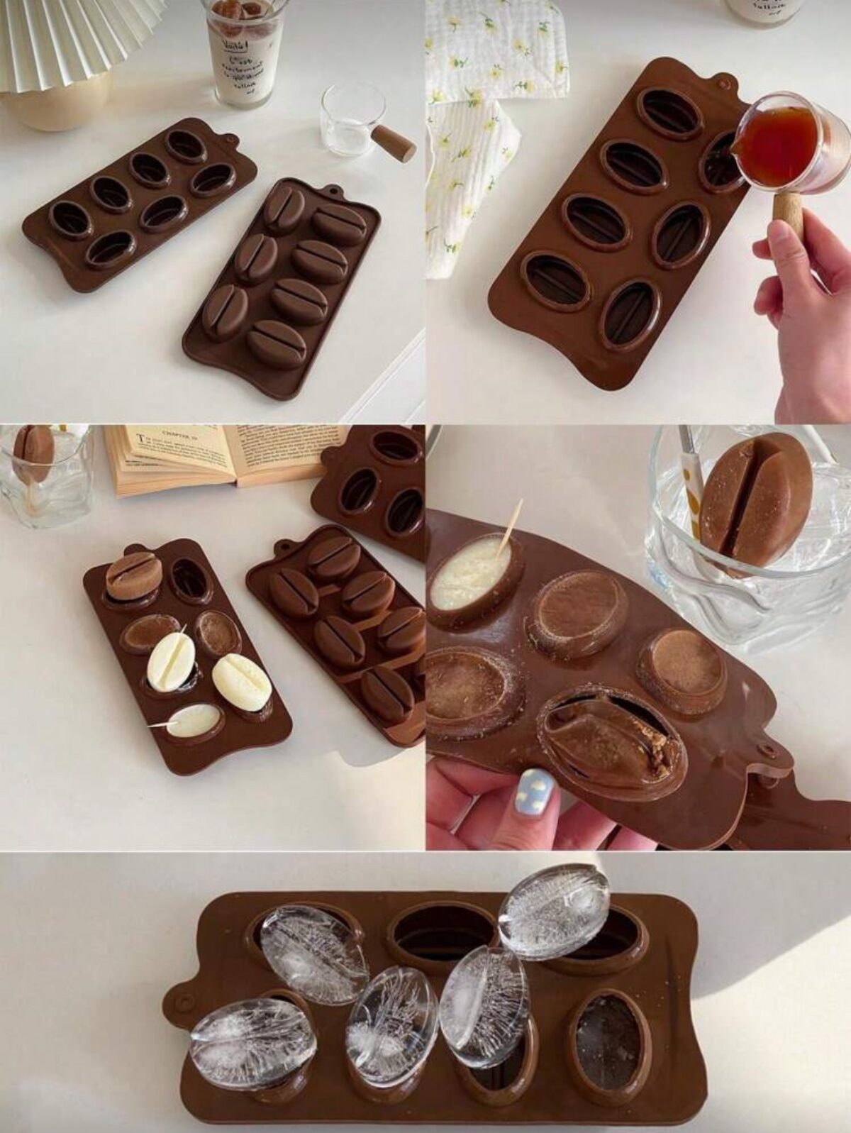 7-hole coffee bean silicone mold for chocolate candy ice and DIY baking crafts 7-hole coffee bean silicone mold for chocolate candy ice and DIY baking crafts