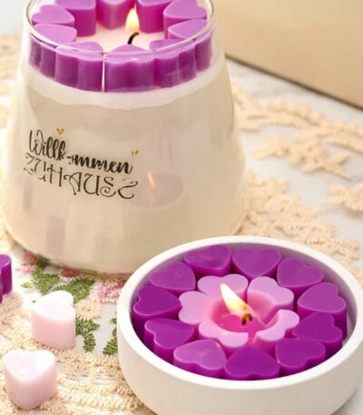 Heart design DIY silicone mold with 55 grid cavities for candle making, wax melts, and soap crafts