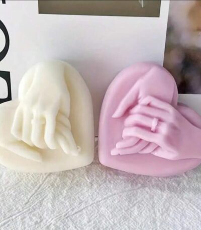 3D Hand In Hand Candle Mold heart shaped silicone mold for romantic DIY candle making
