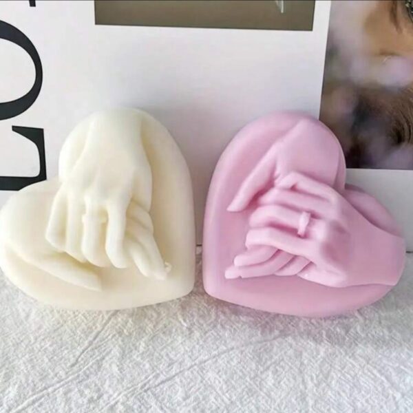 3D Hand In Hand Candle Mold heart shaped silicone mold for romantic DIY candle making