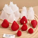 Premium Strawberry Candle Silicone Mold – 4-Piece 3D Resin & Wax Craft Mold for DIY Candle Making - Image 4