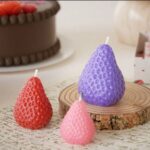 Strawberry candle silicone mold 4-piece set for DIY wax, resin, soap, and plaster candle making