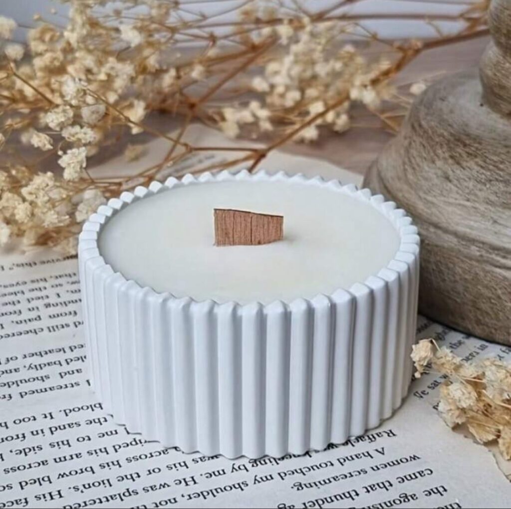 Striped candle cup silicone mold for DIY candle making and resin crafts