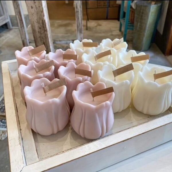 3D tulip flower resin candle mold for aromatherapy candles soap gypsum and home decor crafts
