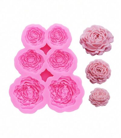 pink peony silicone mold for resin jewelry accessories charms phone case decorations