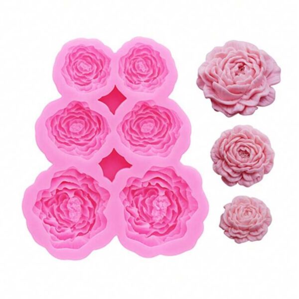 pink peony silicone mold for resin jewelry accessories charms phone case decorations