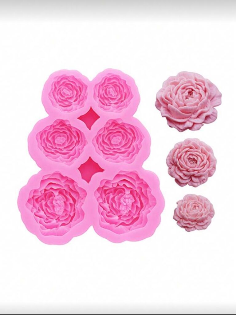 pink peony silicone mold for resin jewelry accessories charms phone case decorations