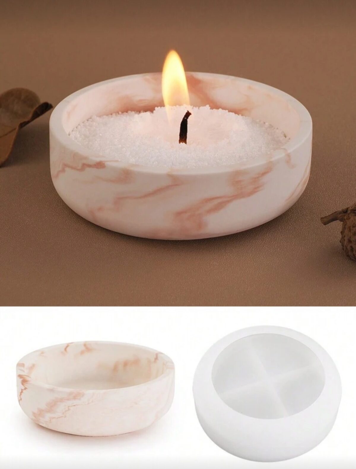 Round Bowl Silicone Mold for Candle Jars, Concrete & Resin Crafts - Image 4