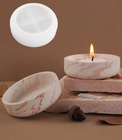 round bowl silicone mold for candle jar concrete and resin crafts