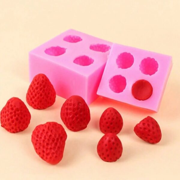 strawberry silicone mold 3d fruit candle soap resin