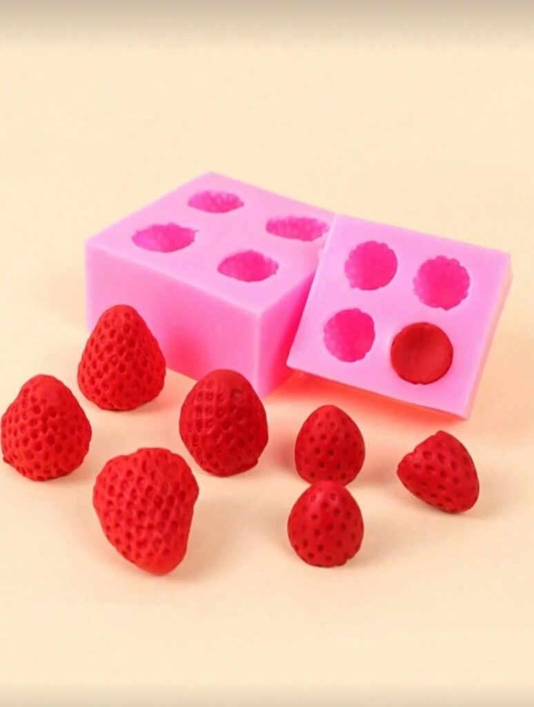 strawberry silicone mold 3d fruit candle soap resin