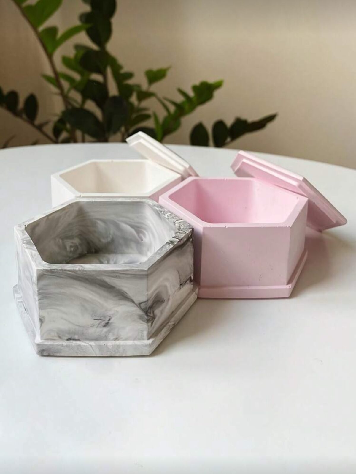 hexagonal resin box mold silicone jewelry storage epoxy resin