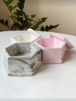 hexagonal resin box mold silicone jewelry storage epoxy resin