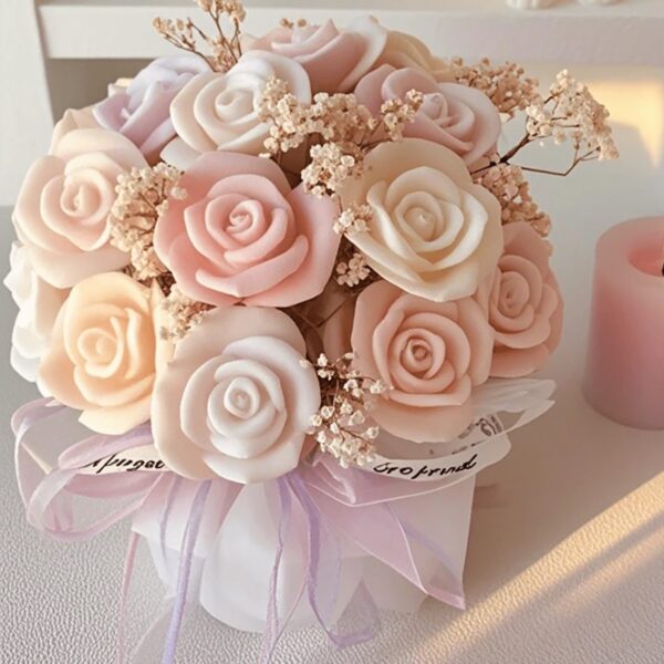 floral silicone mold 3d asymmetrical flower candle resin soap