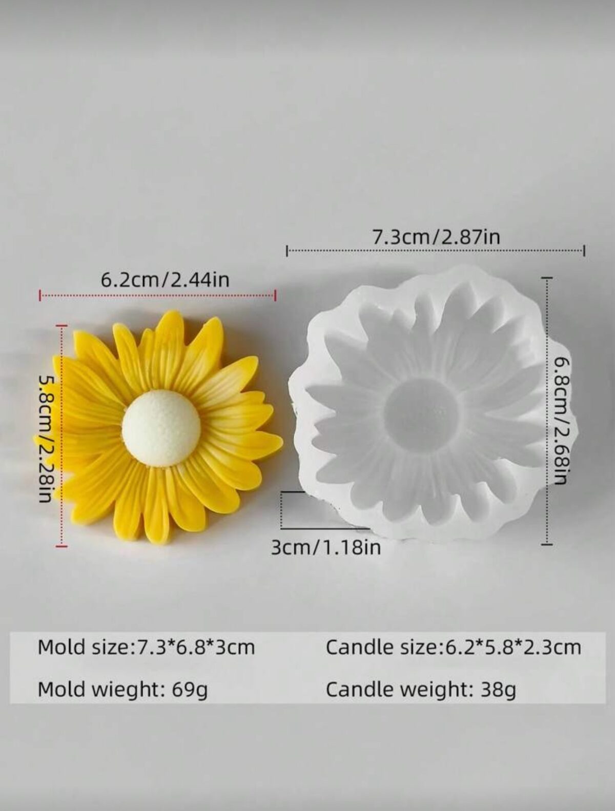 STUNNING Daisy Flower Silicone Mold – Sunflower Resin & Candle Mold for Aromatherapy Crafts - Image 2