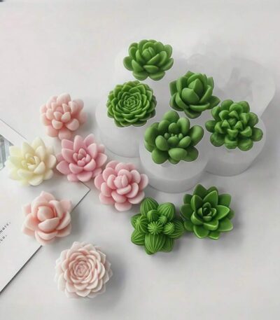 succulent silicone mold rose flower for resin candle and cake decoration