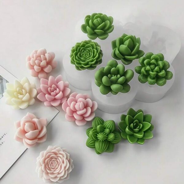 succulent silicone mold rose flower for resin candle and cake decoration
