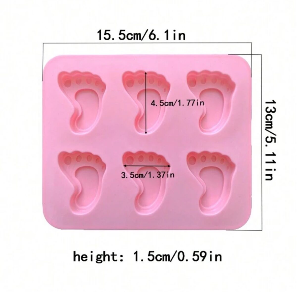 Footprint Silicone Mold – 3D Baby Foot Candy & Chocolate Mold for Baking & Crafts - Image 2