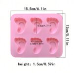 Footprint Silicone Mold – 3D Baby Foot Candy & Chocolate Mold for Baking & Crafts - Image 2