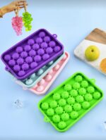 25 cell silicone ice cube tray with grape-shaped cavities for small ice balls and handmade soap molds
