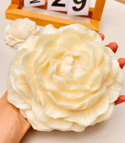 Extra large peony silicone mold for making realistic flower candles, soap, and resin crafts