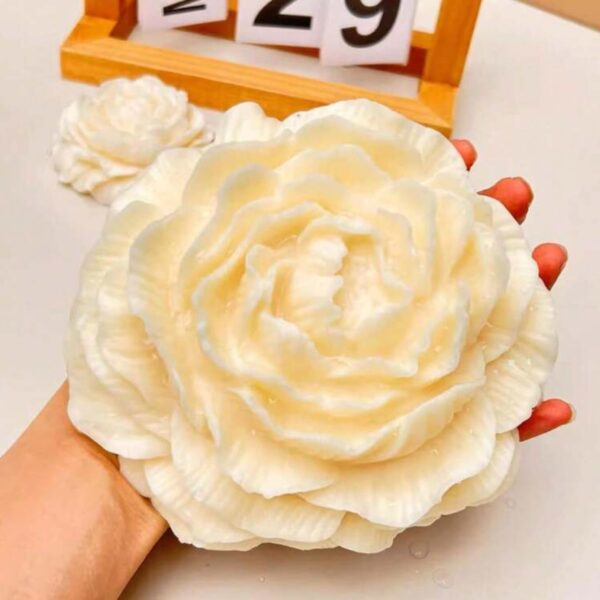 Extra large peony silicone mold for making realistic flower candles, soap, and resin crafts
