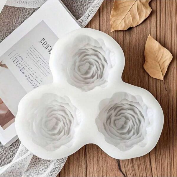 Peony rose silicone mold for creating 3D floral resin, candle, and epoxy craft designs
