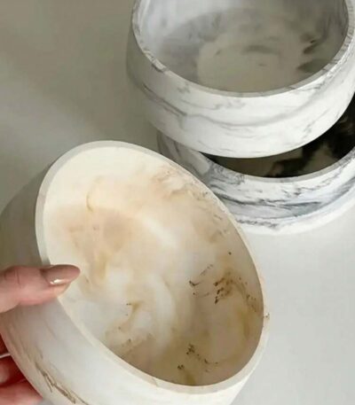 Round cement flower pot mold silicone for gypsum trays, resin storage bowls, and succulent planters