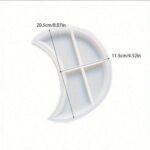 Elegant Moon Shaped Resin Tray Mold – DIY Candle Holder & Jewelry Coaster - Image 2