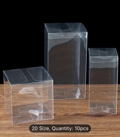 Transparent PVC plastic box made from PET material for candle and gift packaging