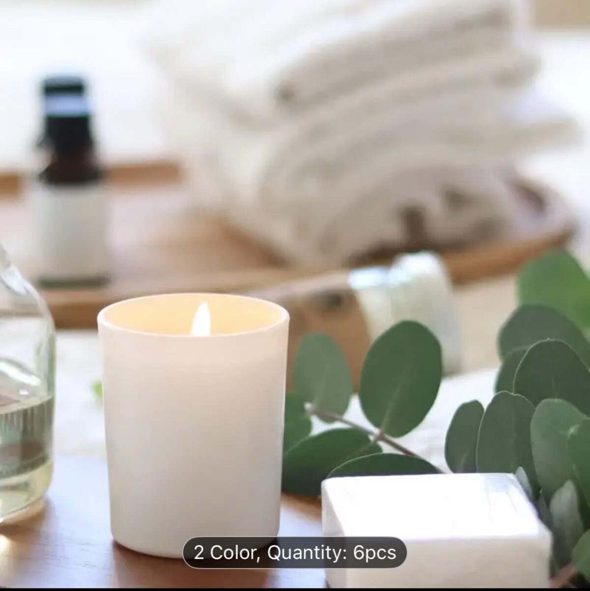 Premium Candle Jars with Wooden Lids – Modern Glass Candle Containers (6pcs) - Image 3