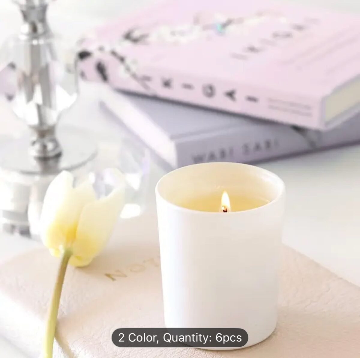 Premium Candle Jars with Wooden Lids – Modern Glass Candle Containers (6pcs) - Image 4