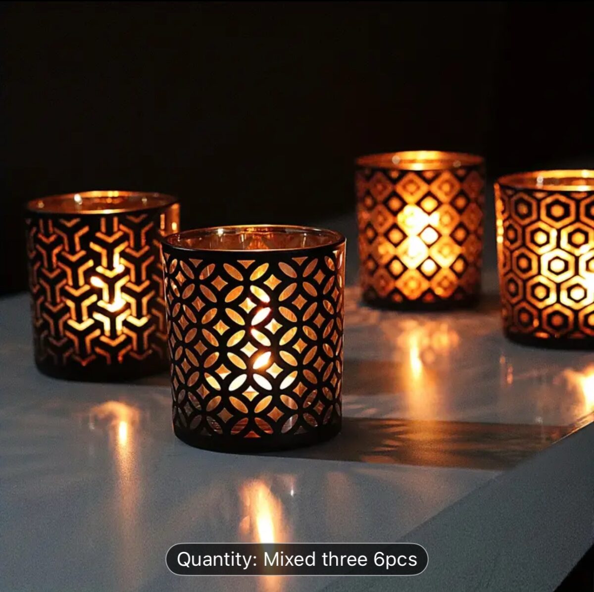 Elegant Geometric Glass Candle Holders – Decorative Scented Candle Cups (6pcs) - Image 4