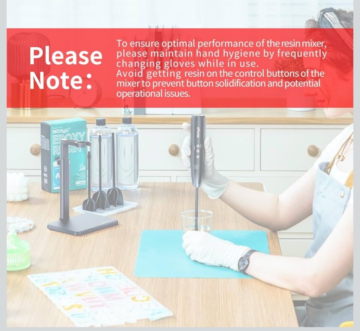 Professional Cordless Resin Mixer – 3-Speed AI Control DIY Stirrer - Image 7