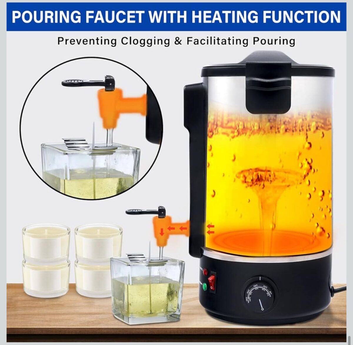 Professional Candle Wax Melting Pot 8L – Fast Heating Electric Wax Melter - Image 5