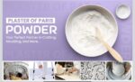 Plaster of paris powder for crafts in bright white gypsum, ideal for molding, casting, pottery, and DIY repair projects.
