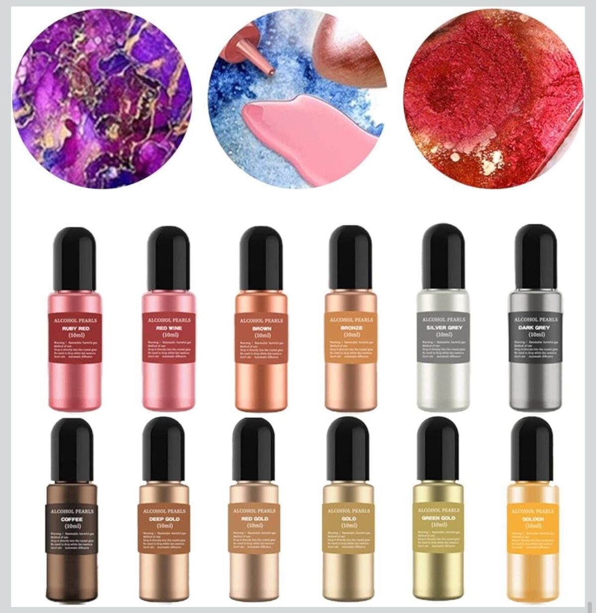 Premium Resin Dye Liquid Color Set – 12 Colors for Candle & Resin DIY (10ml) - Image 3