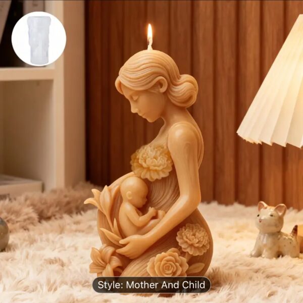 Elegant Mother and Child Silicone Mold – Reusable Soft Craft Design