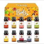 Premium fruity fragrance oil set for candle making with coconut, strawberry, mango, and pineapple scents