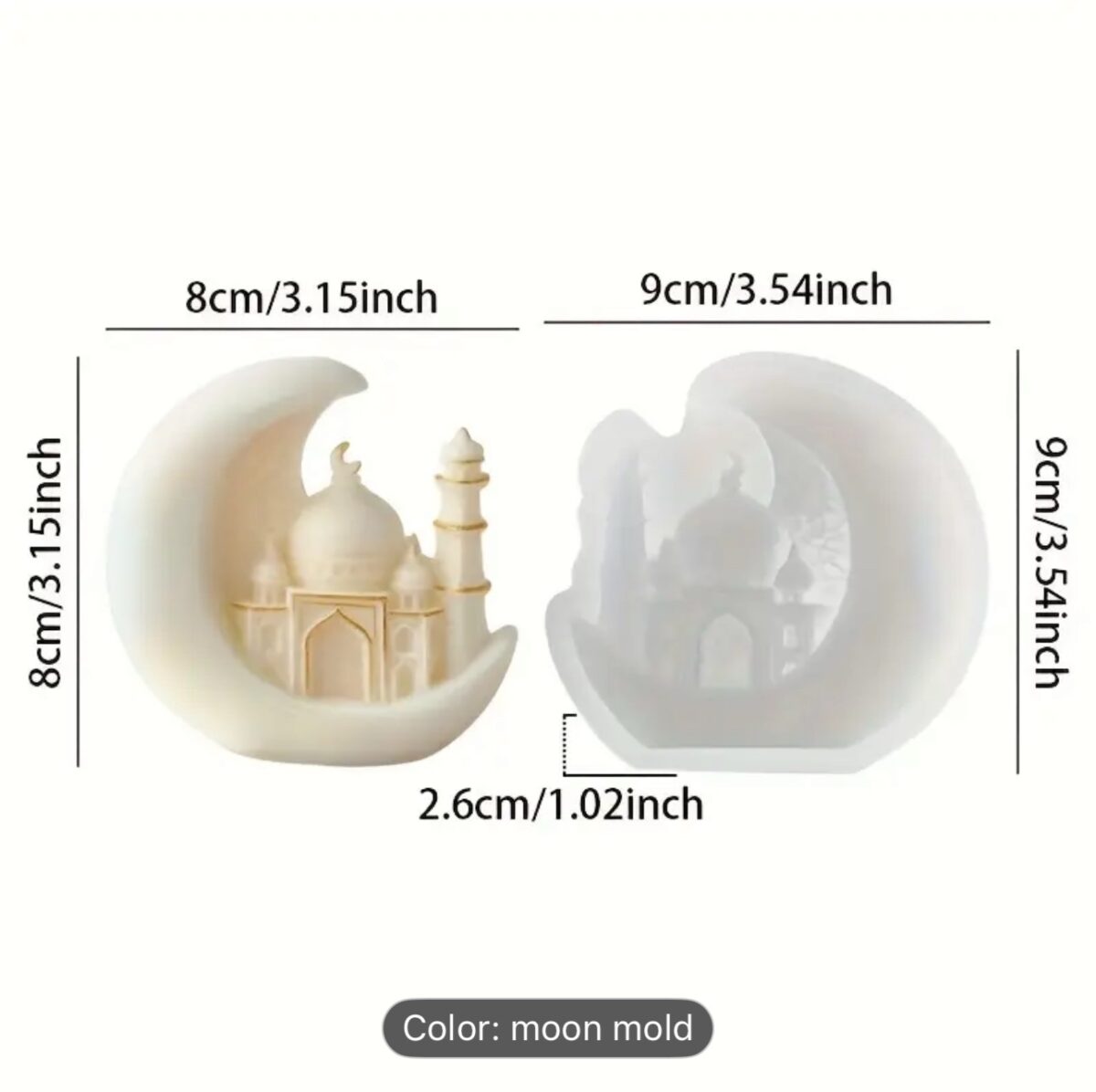 Premium Ramadan Silicone Mold – Star & Moon 3D Islamic Relief Design - Image 2