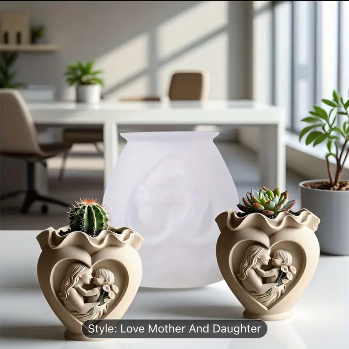 Elegant Heart Shaped Silicone Mold – Creative Mother & Child Relief Design - Image 4