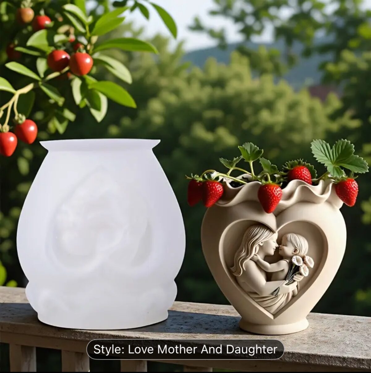 Elegant Heart Shaped Silicone Mold – Creative Mother & Child Relief Design - Image 3