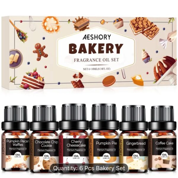 Irresistible bakery essential oils set with 6 fall and holiday dessert fragrance oils