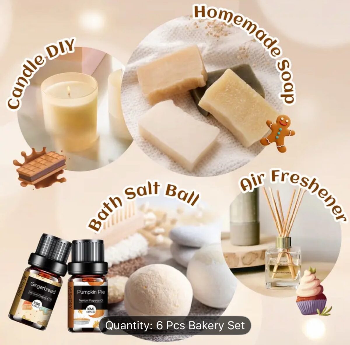 Irresistible Bakery Essential Oils Set – 6 Premium Fall & Holiday Fragrance Oils - Image 2